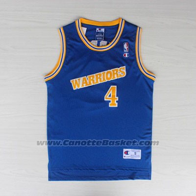 Maglia Golden State Warriors Chris Webber #4 Retro Blu
